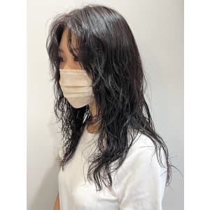 アンニュイな黒髪ウェーブパーマ　【池袋美容室　uchla】