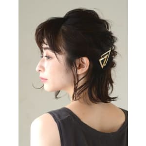 三軒茶屋_レディース_ヘアアレンジ_バレッタ_黒髪_ブラック