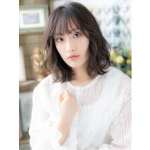 バレイヤージュシースルーバング3Dレイヤー　アッシュブラック