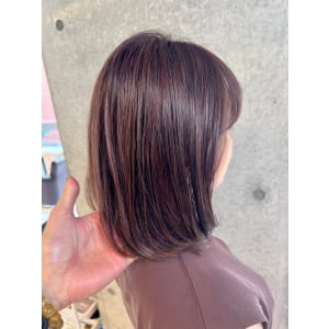脱白髪染めハイライト×艶感パープル