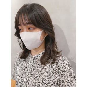 コテ巻き風パーマ　毛流れパーマ　韓国パーマ