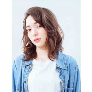 前髪無しウェーブ