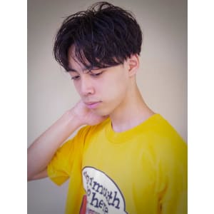 センターパート/コンマバンク爽やかアップバンク/ツーブロック