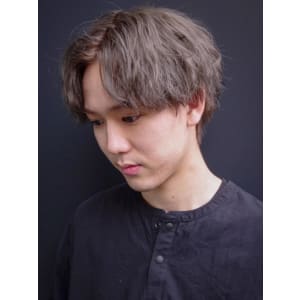 ツイストスパイラル/波巻パーマ/センターパート