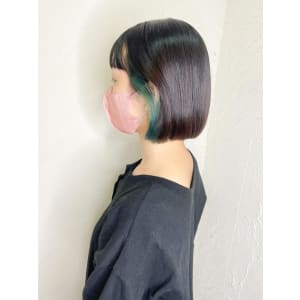 【Reir下北沢】*インナーカラー+グリーン×ブラック*