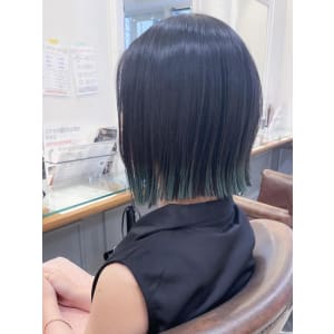 切りっぱなしボブ オリーブ グラデーションカラー 【横浜】