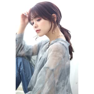20代 30代 40代 大人可愛いゆる巻きおくれ毛ローポニー