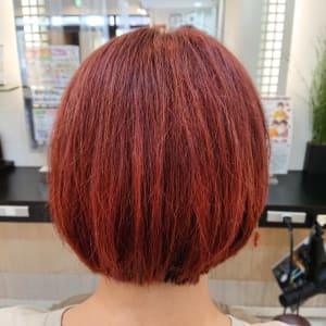 ショートボブ?ピンク