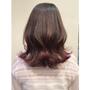 大人可愛いレイヤーカットチェリーピンクグラデーションカラー