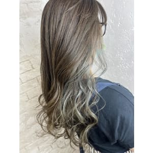 インナーカラーグレーカーキ30代40代￥15400