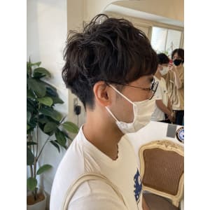 メンズツイストパーママッシュヘアショート30代40代梅ヶ丘美