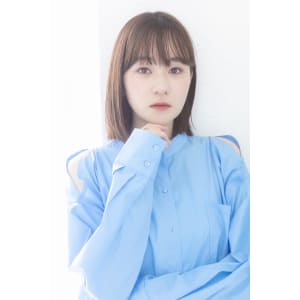 韓国ヘア/切りっぱなしボブ/タンバルモリグレージュ