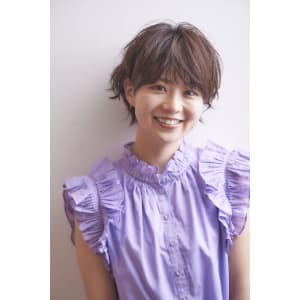 大人ガーリーゆるふわエアリーショートヘア30代梅ヶ丘美容室