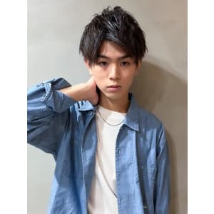 メンズハーフアップ