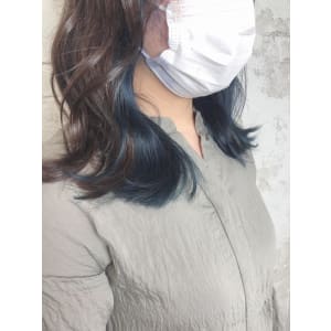 インナーカラー/ブルーカラー/20代/￥9900