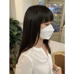 愛され黒髪ナチュラルストレートセミディ30代40代梅ヶ丘美容
