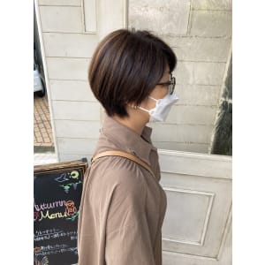 骨格補正似合わせ前下がりショートボブ30代40代梅ヶ丘美容室