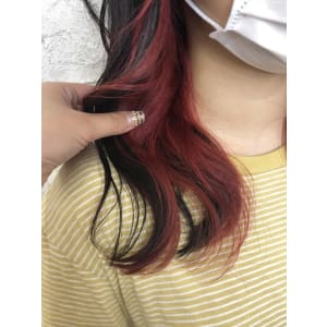 インナーカラー/レッドカラー/秋カラー/￥9900