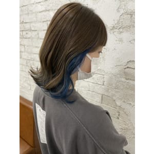 インナーカラー/ブルーカラー/20代30代/￥14630