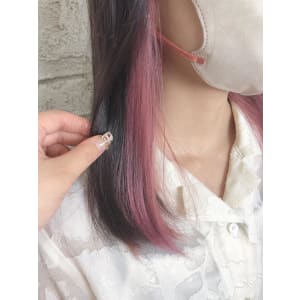 インナーカラー/ピンクカラー/20代/￥9900