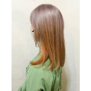 【Reir下北沢】*インナーカラー+オレンジ×ミルクティー*