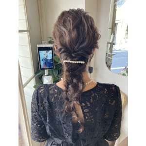 お呼ばれヘアセット〇大人ガーリー編みおろし30代梅ヶ丘美容室