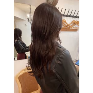 大人可愛いゆるふわロングショコラアッシュ30代梅ヶ丘美容室