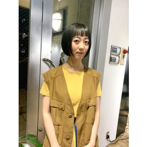透明感カラー ダークグレー 秋カラー 切りっぱなしボブ ボブ