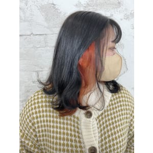 インナーカラーオレンジ10代20代11000円