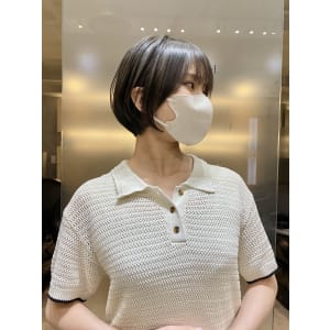 大人美人ショートボブ　カット　髪質改善　前髪　ショートヘア