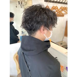 メンズツイストスパイラルパーマ刈り上げショート梅ヶ丘美容室