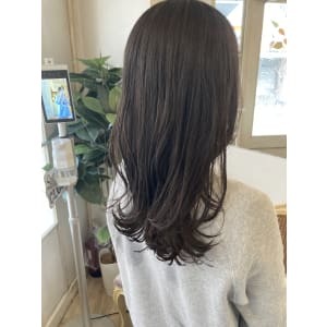 暗髪オリーブグレージュニュアンス透明感カラー梅ヶ丘美容室