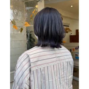 暗髪ニュアンスカラー外ハネくびれボブ30代40代梅ヶ丘美容室