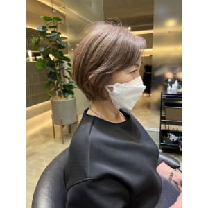 ショート 髪質改善 韓国 白髪ぼかし 白髪染め ハイライト