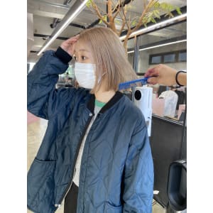 【union_okamoto】切りっぱなしボブホワイトベージ