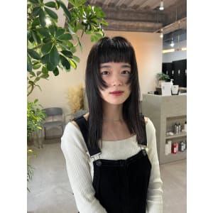 姫カット☆レイヤー☆ダークグレージュ☆ぱっつん前髪