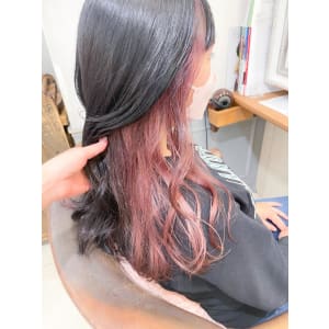 1ブリーチでつくるチェリーピンク インナーカラー【横浜】w