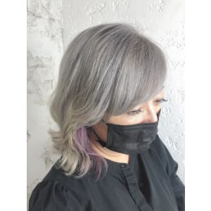 インナーカラー/ホワイトグレー/ピンク/￥9900
