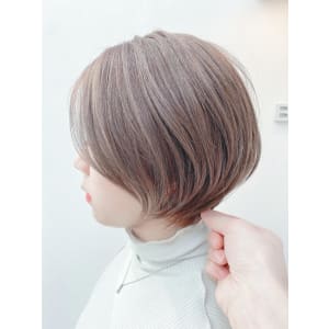 【小顔カット】春色 シアーベージュ 丸みショートボブ - Blue【ブルー】掲載中
