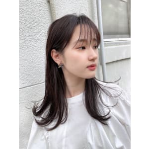 【韓国ヘア】くびれミディ　シースルーバング