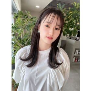 【韓国ヘア】くびれミディ　シースルーバング