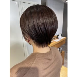 大人かわいい20代30代40代ショートボブ_ショコラブラウン