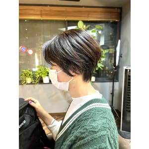 ショート×モカハイライト