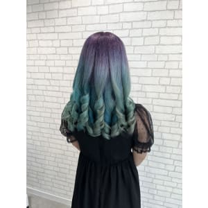 miu&橋本愛海　パープル&ターコイズブルー