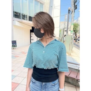 ホワイトグレージュ コンマヘアくすみブルー ダークアッシュ	