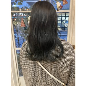 透明感ブルージュ大人可愛いセミロング30代40代梅ヶ丘美容室