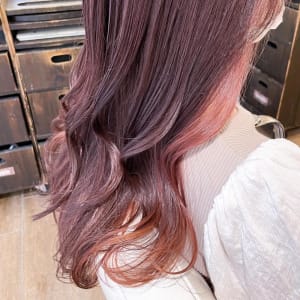 チェリーピンク×シアピンク インナーカラー【横浜】w