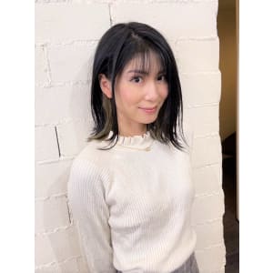 イヤリングカラー　ブラック×アッシュカーキ