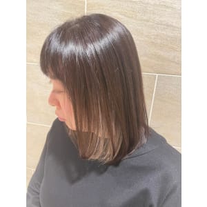 20代30代40代カットインナーカラー透け感ナチュラルボブ