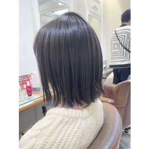 地毛風透明感カラー 切りっぱなしボブ【横浜】w